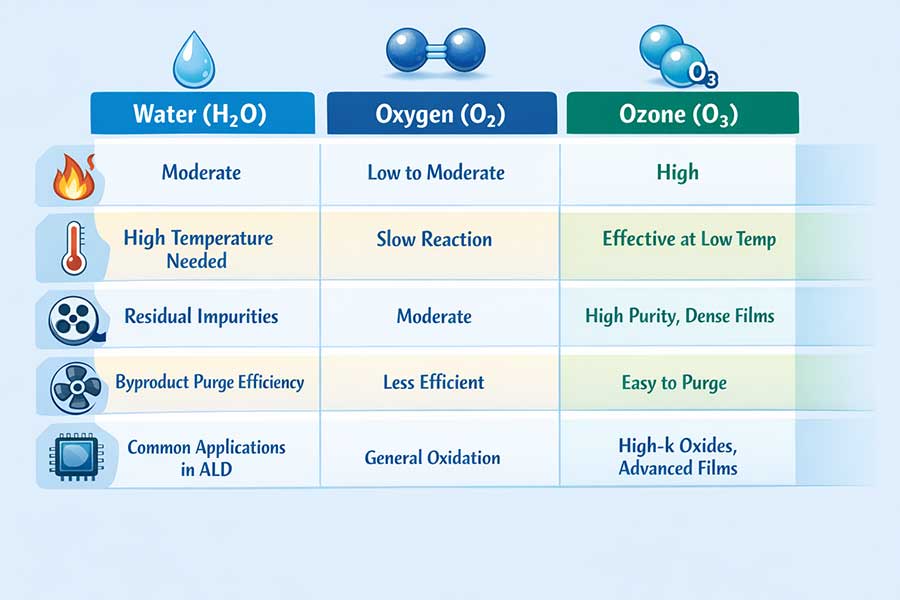 为什么 ALD 工艺中越来越多使用臭氧而不是水或氧气？